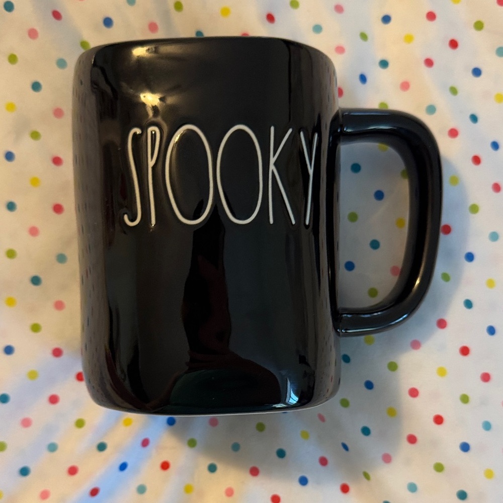 Black Spooky Mug with Haunted House Lid Rae Dunn EUC - Picture 2 of 10
